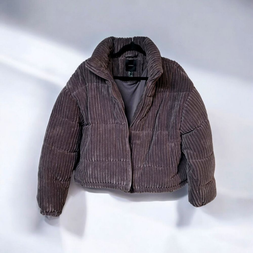 Forever 21 Padded Corduroy Fall Urban Street Style Vintage Vibes Puffer Jacket L